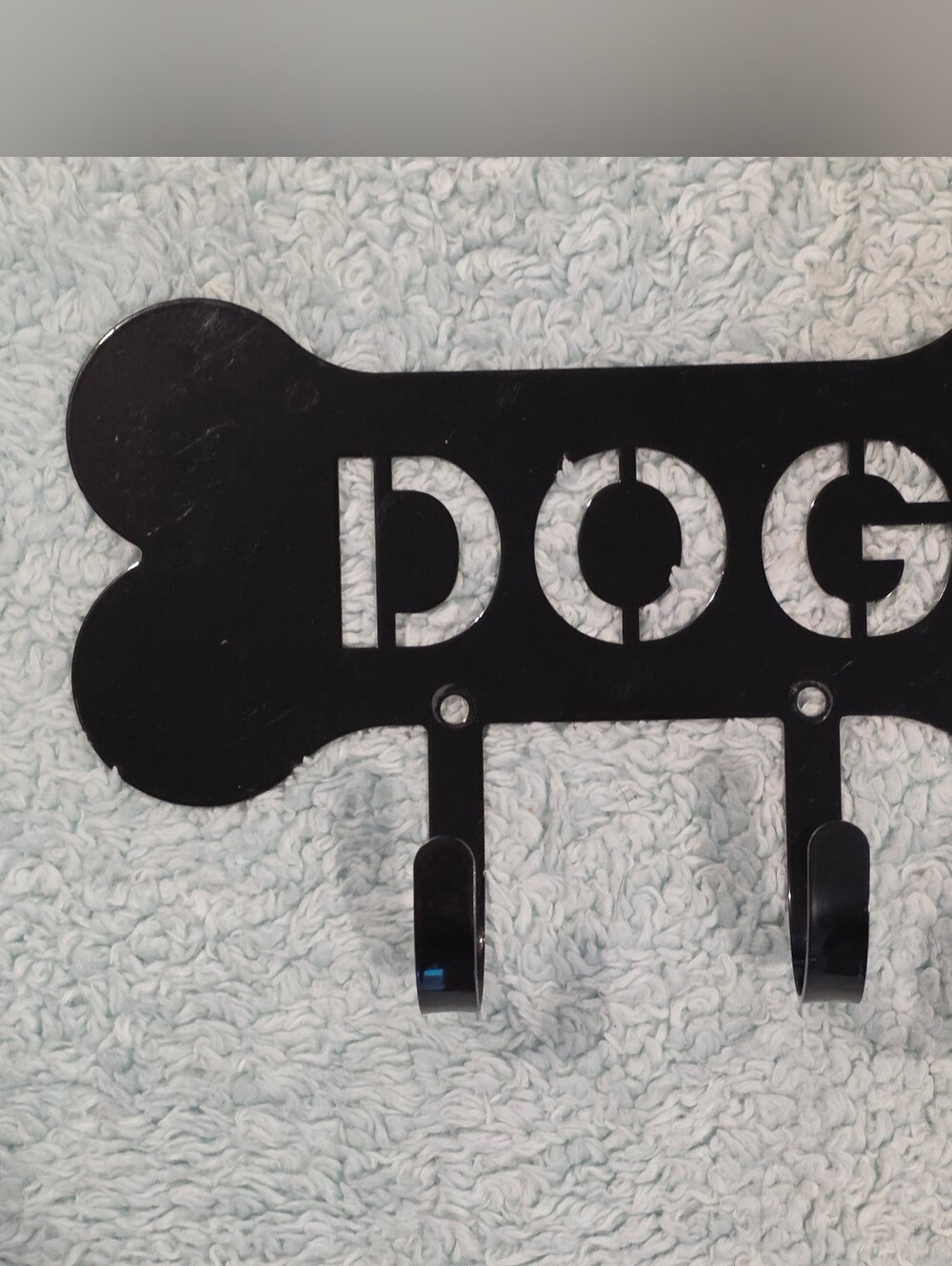 Black DOG Bone Wall Hook - Pet Leash and Accessory Organizer